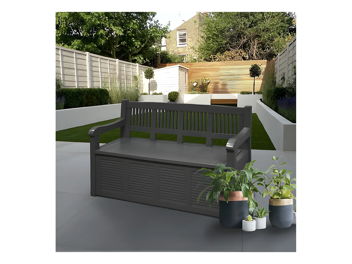 Banc coffre de rangement plastique Salzburg