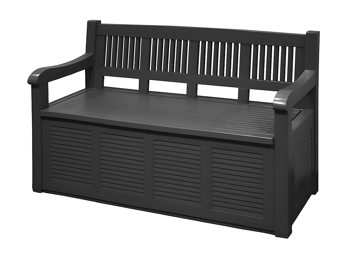 Banc coffre de rangement plastique Salzburg - Noir