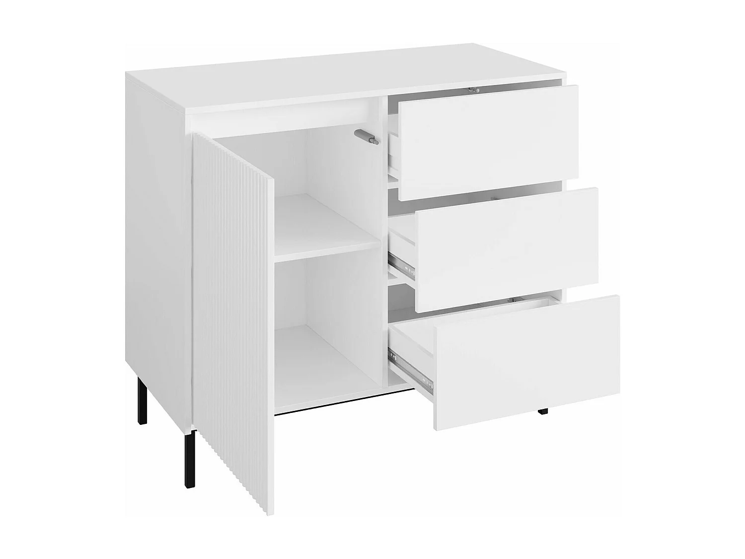 Cómoda Comfivo Delruva 100, Com gavetas e portas, 9x10x5cm