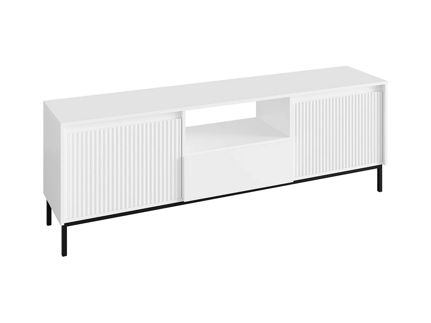 Meuble TV Comfivo Delruva 103, Blanc, 174x55x40cm