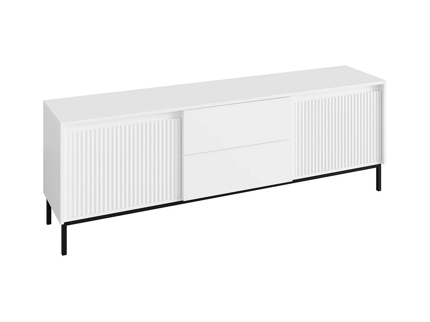 Meuble TV Comfivo Delruva 104, Blanc, 174x60x40cm