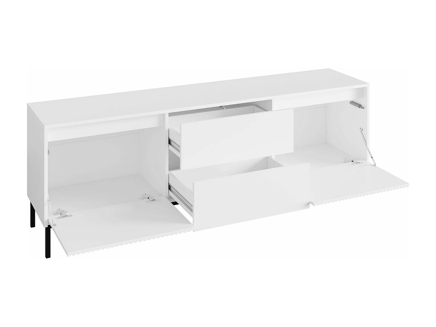 Meuble TV Comfivo Delruva 104, Blanc, 174x60x40cm