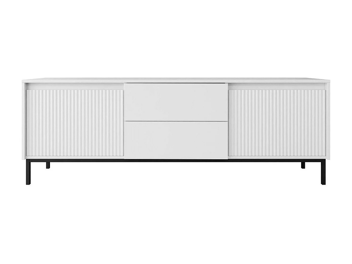 Meuble TV Comfivo Delruva 104, Blanc, 174x60x40cm
