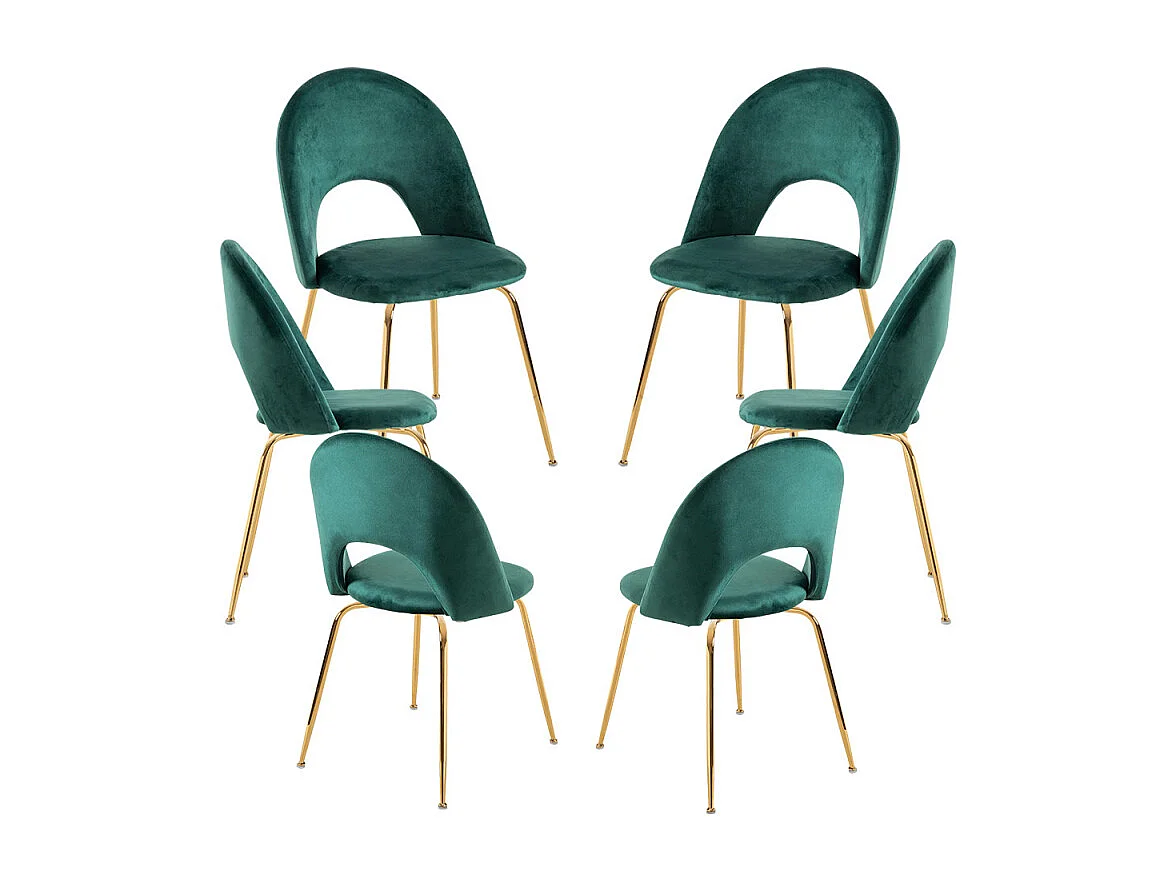 Packs Sillas Comedor - Pack 6 Sillas Dawa Gold Terciopelo - Verde