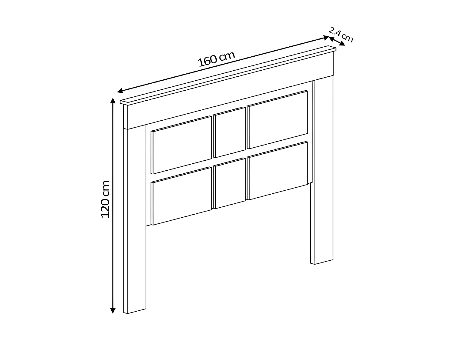 Cabecero de Matrimonio Kiara 160cm Cambria y Blanco