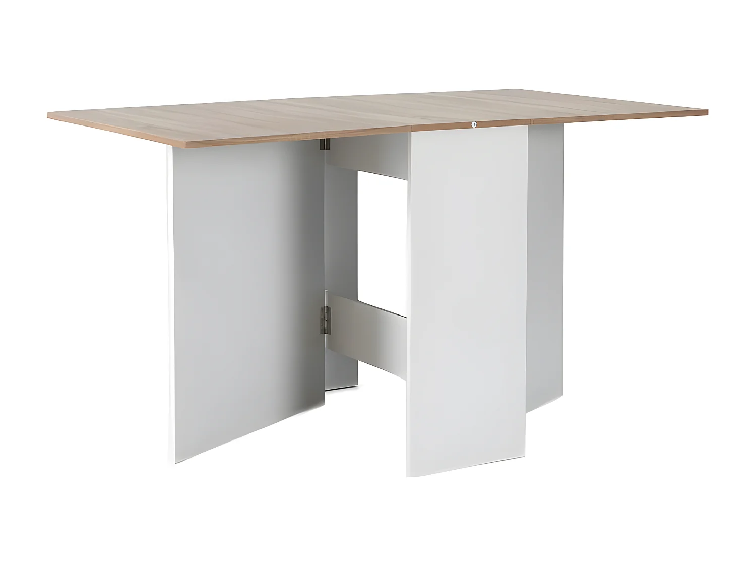 Mesa Auxiliar Suecia con Alas Abatibles 140cm. Comedor o Cocina Blanco y Cambria