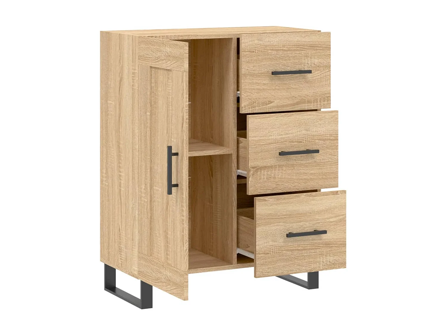Buffet chêne sonoma 69,5x34x90 cm bois d'ingénierie