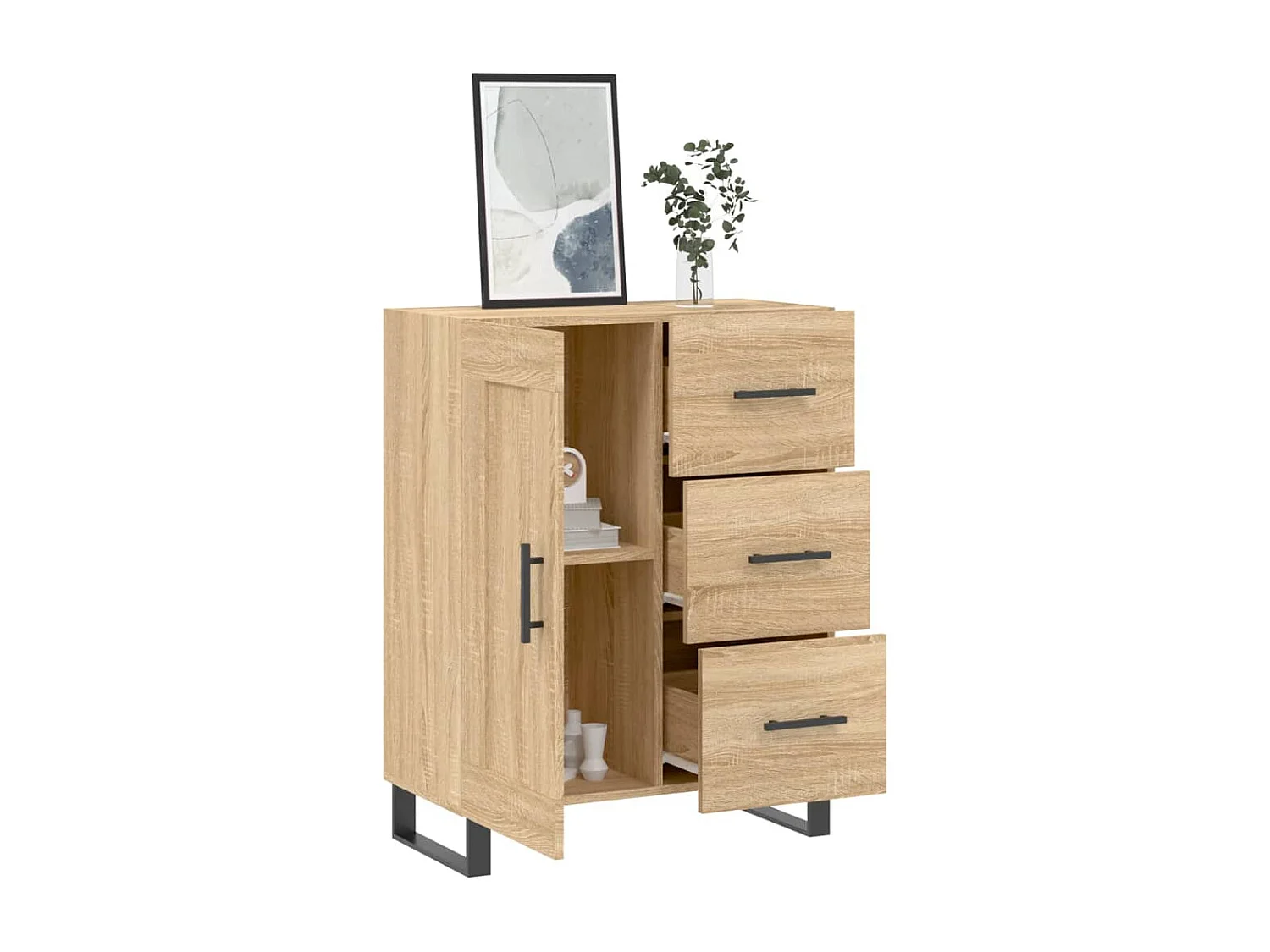 Sideboard Sonoma-Eiche 69,5x34x90 cm Holzwerkstoff