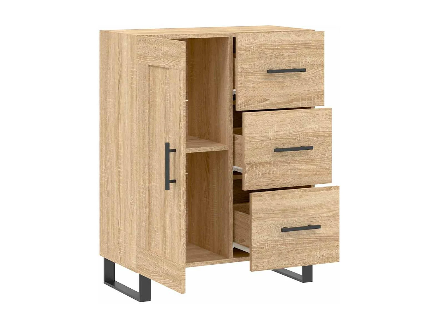 Buffet chêne sonoma 69,5x34x90 cm bois d'ingénierie