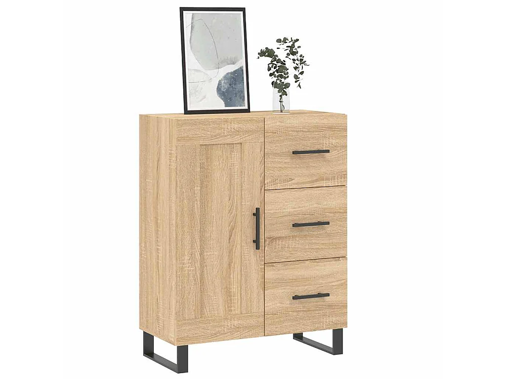 Buffet chêne sonoma 69,5x34x90 cm bois d'ingénierie