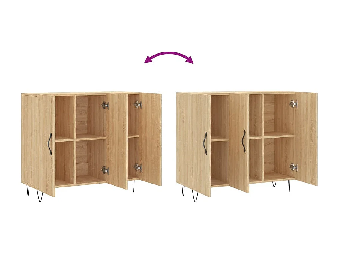 Buffet chêne sonoma 90x34x80 cm bois d'ingénierie