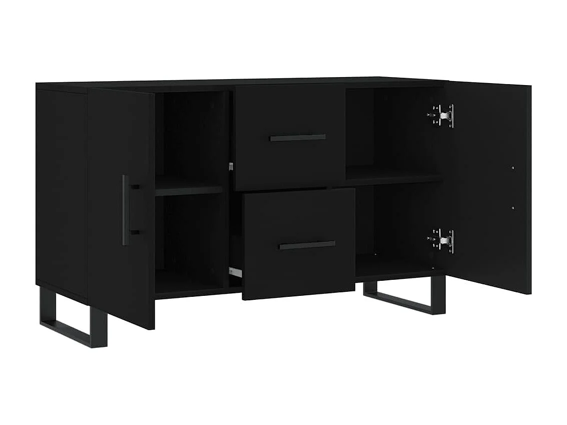Buffet noir 100x36x60 cm bois d'ingénierie