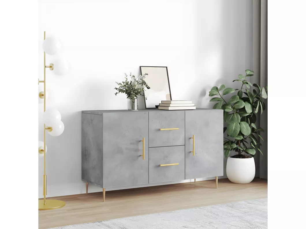 Kauf Unique Sideboard Betongrau 100x36x60 cm Holzwerkstoff