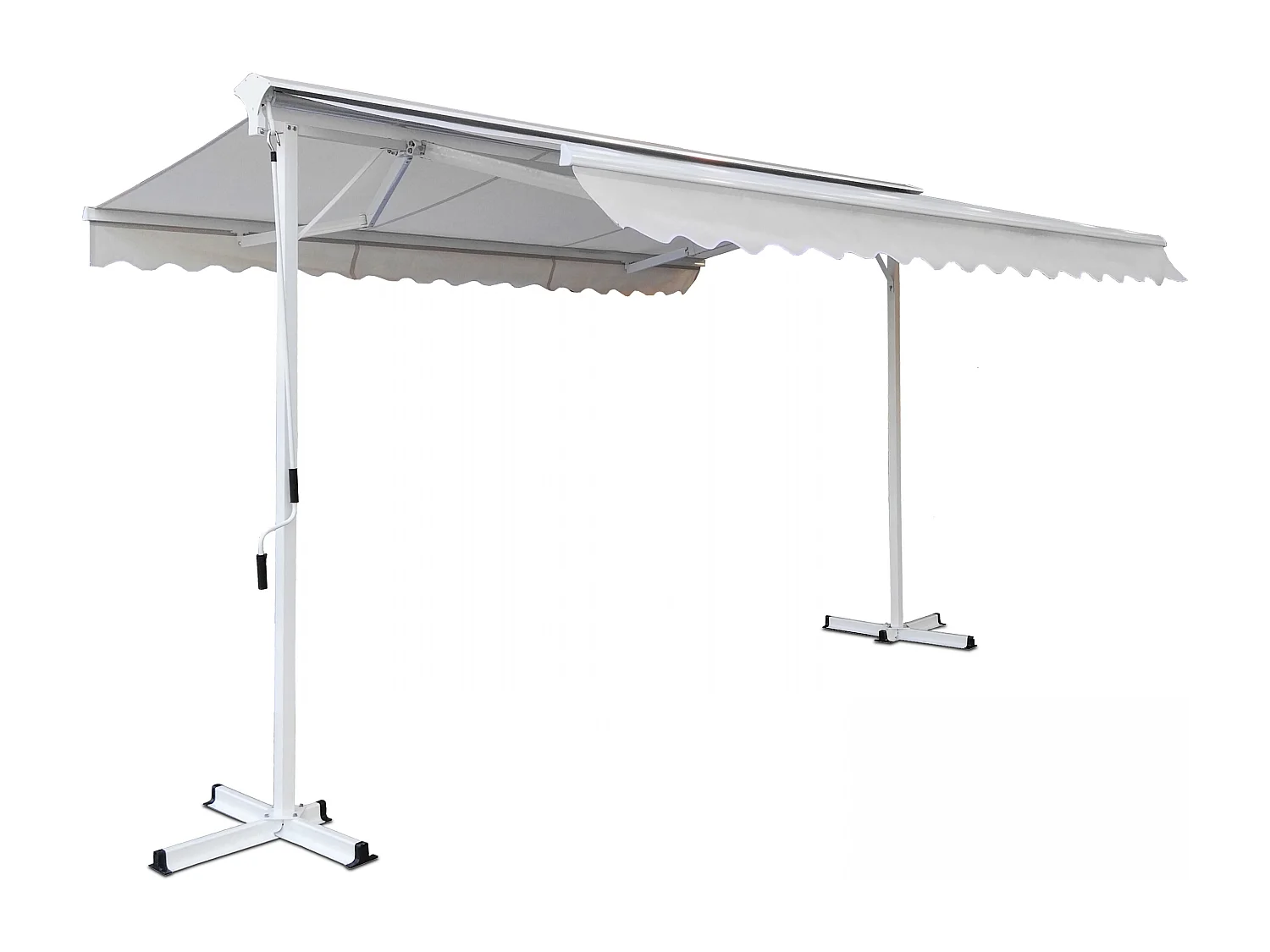 Store double pente 3 x 4m et 4 dalles lestées écru