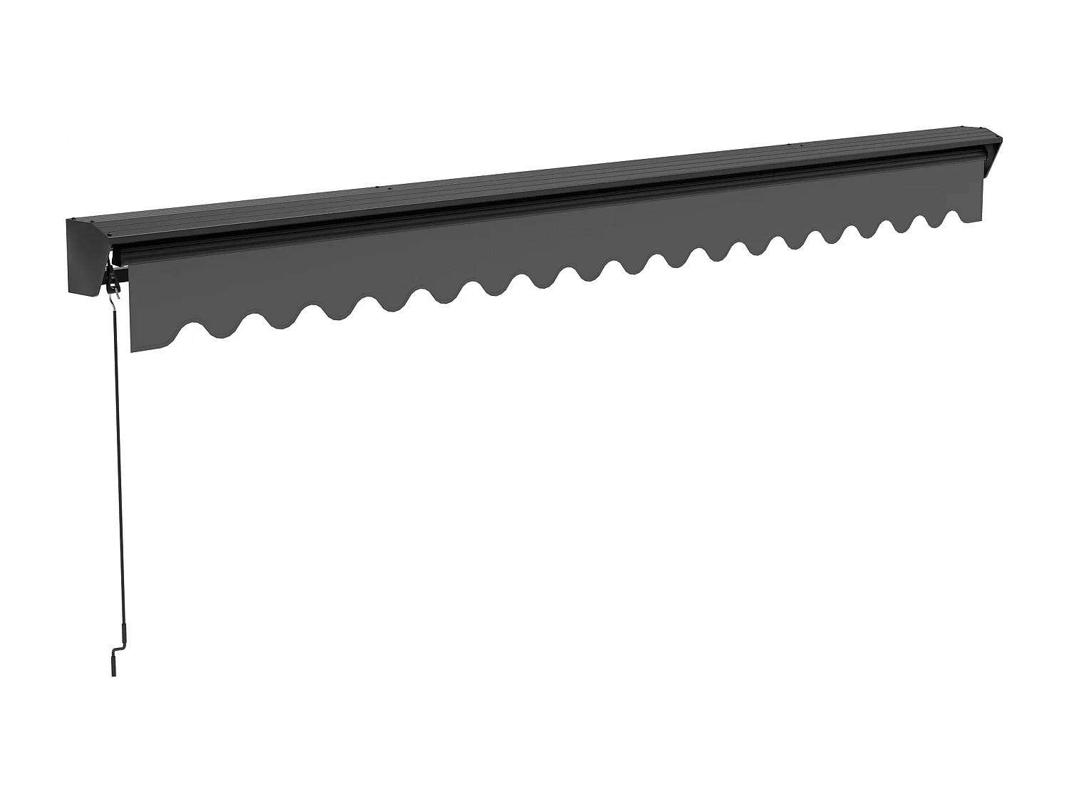 Half-integrale zonnescherm 3x2,5m in grijze aluminium