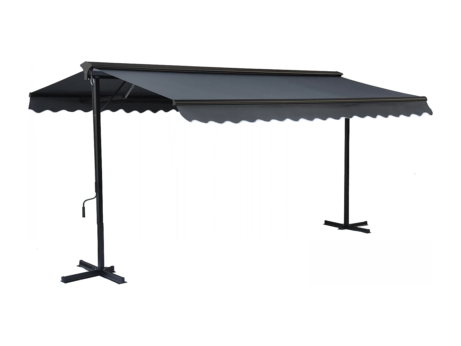 Store double pente 3 x 4m et 4 dalles lestées anthracite