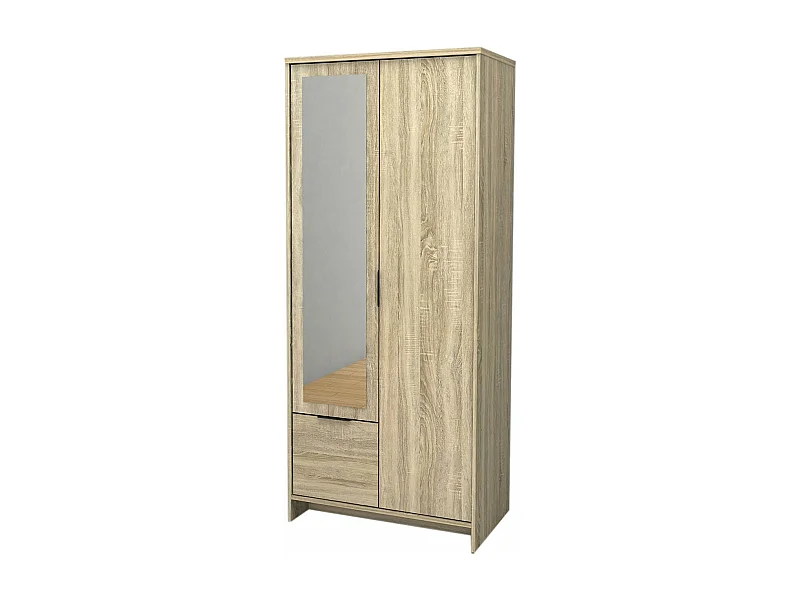 Armario de Dormitorio con Espejo 2 Puertas DN Sonoma 190x80x50 cm