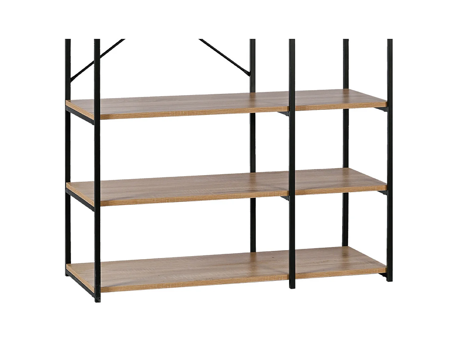 Armario Vestidor con Estanteria Sil, Estilo Industrial Negro 167x89x38 cm