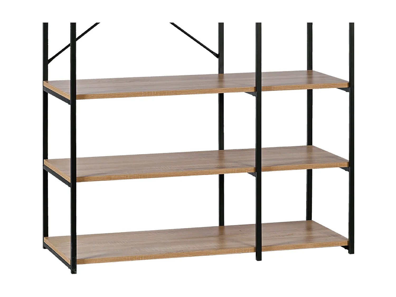 Armario Vestidor con Estanteria Sil, Estilo Industrial Negro 167x89x38 cm