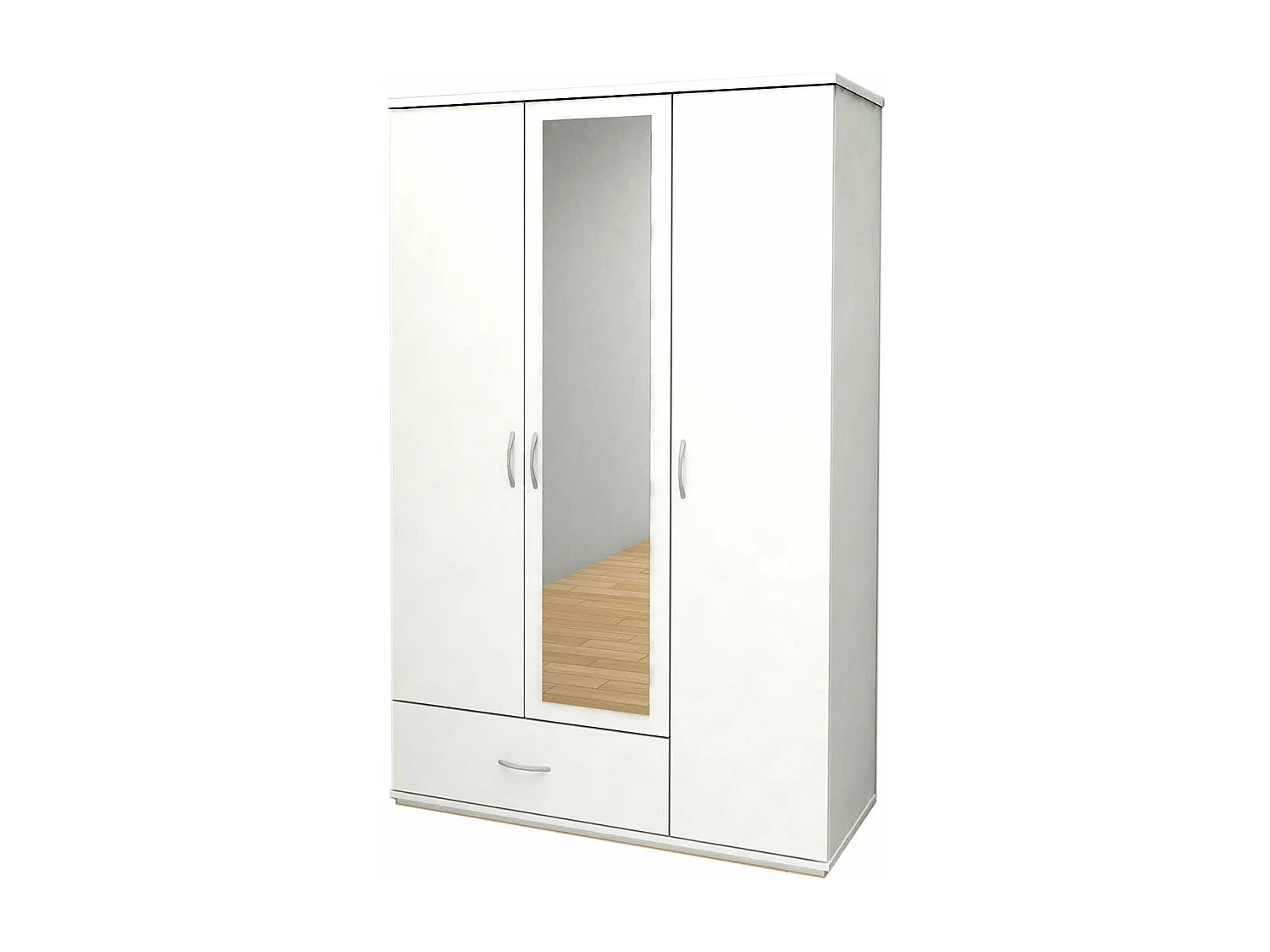 Roupeiro 3 Portas DN, com Espelho Branco 195x120x50cm