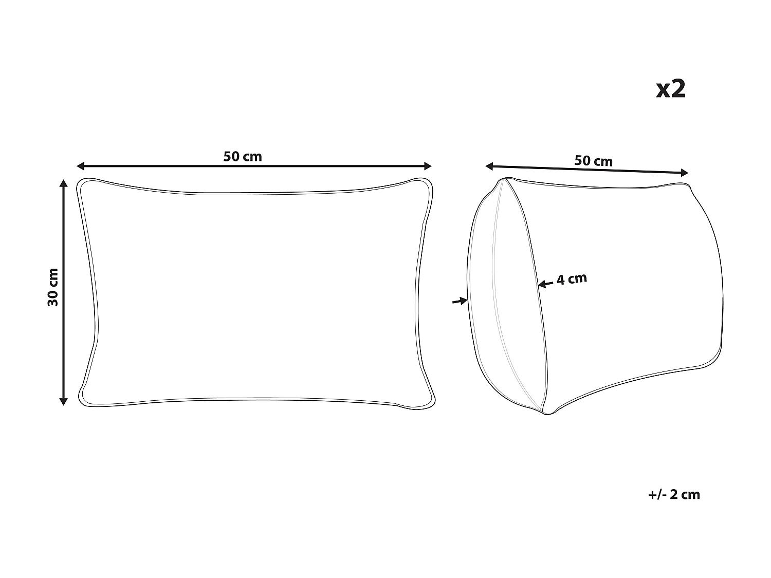 Lot de 2 coussins décoratifs DAUR Coton 30 x 50 cm Blanc Motif géométrique