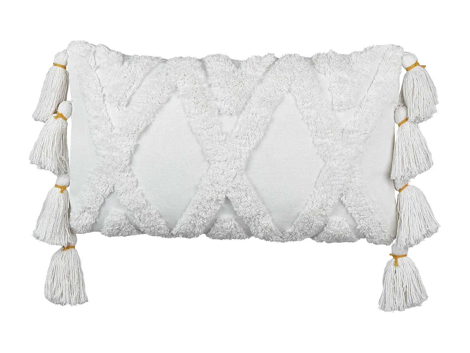 Lot de 2 coussins décoratifs DAUR Coton 30 x 50 cm Blanc Motif géométrique