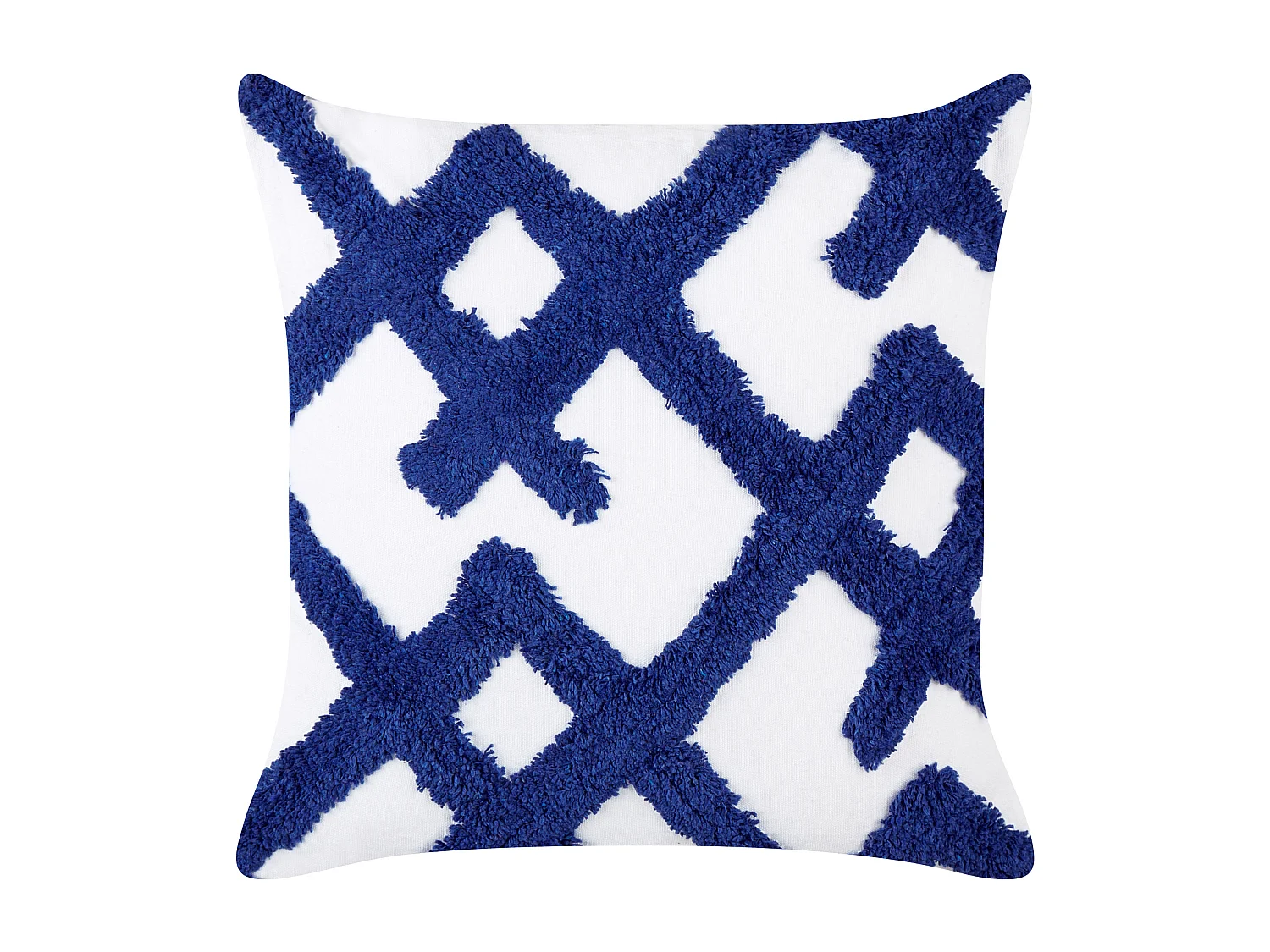 Dekokissen 2er Set Baumwolle weiß / blau 45 x 45 cm getuftet Hazel