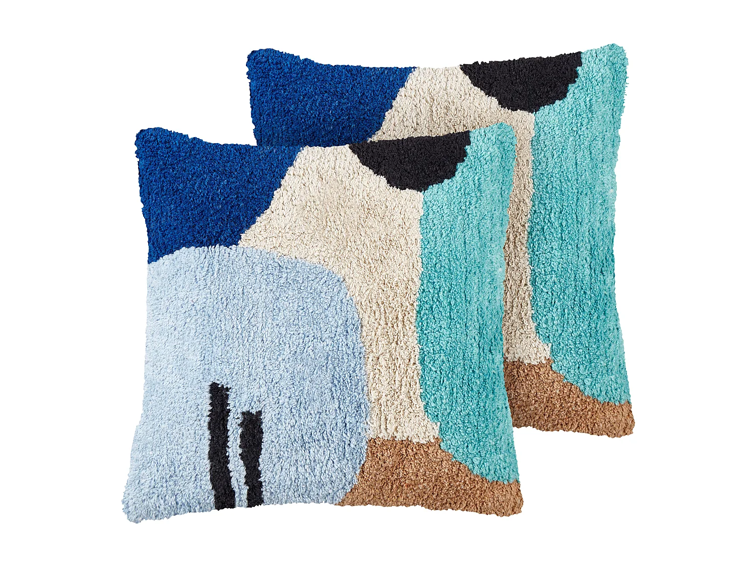 Lot de 2 coussins décoratifs DAHLIA Coton 45 x 45 cm Multicolore Motif géométrique