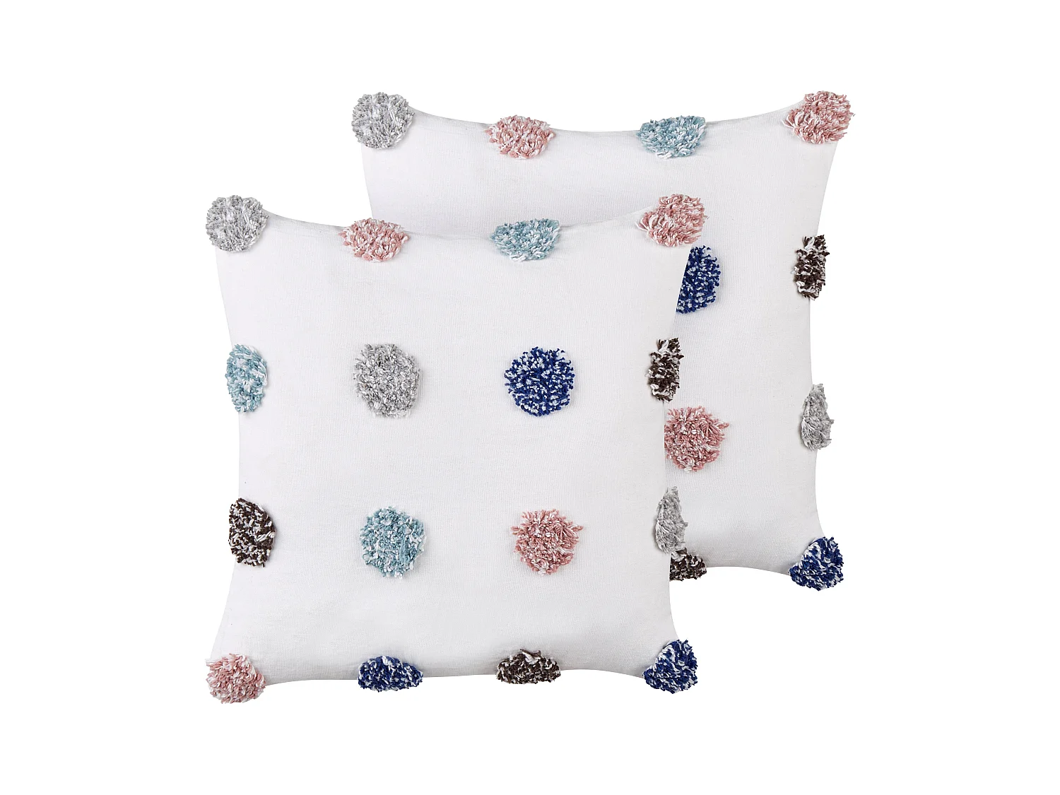 Lot de 2 coussins décoratifs BRACKEN Coton 45 x 45 cm Blanc