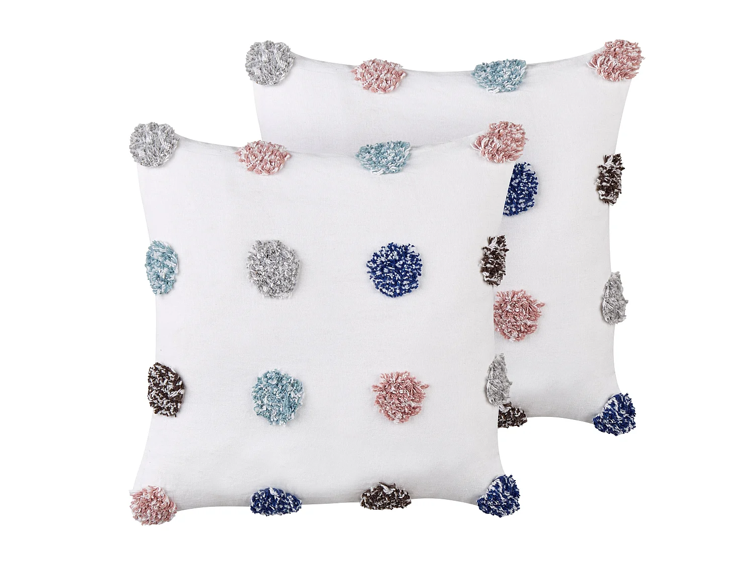 Set of 2 Decorative Cushions BRACKEN Cotton 45 x 45 cm White