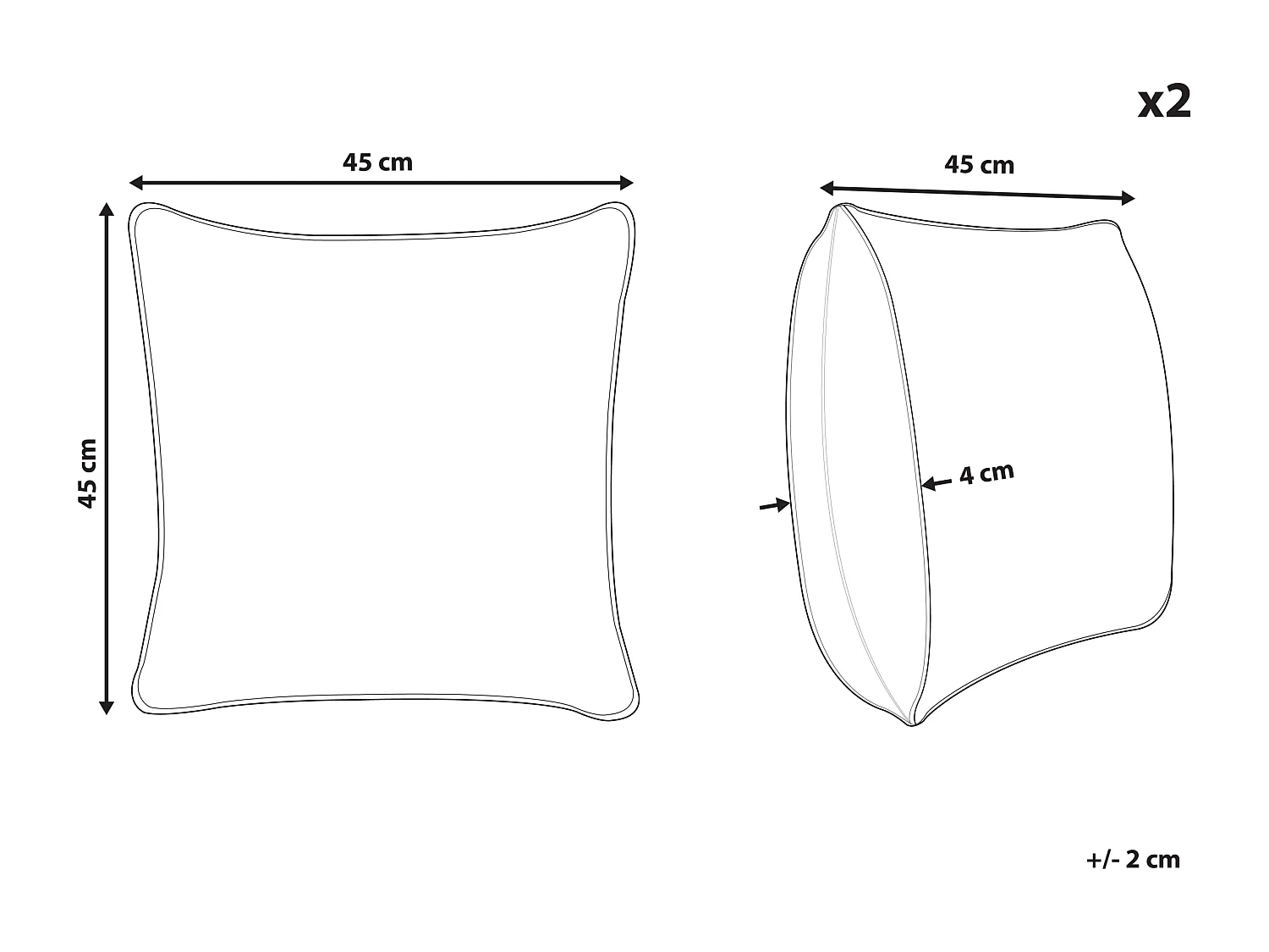 Dekokissen 2er Set weiß mit Fransen 45 x 45 cm quadratisch modern Makneh