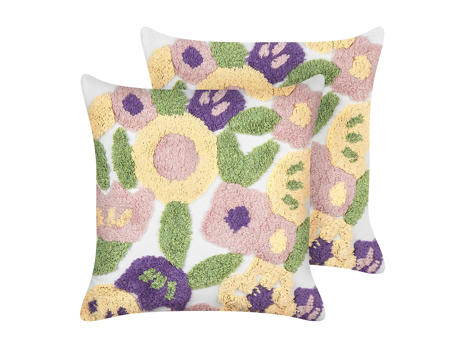 Set di 2 cuscini TRICORNIO Cotone 45 x 45 cm Multicolore Trama floreale