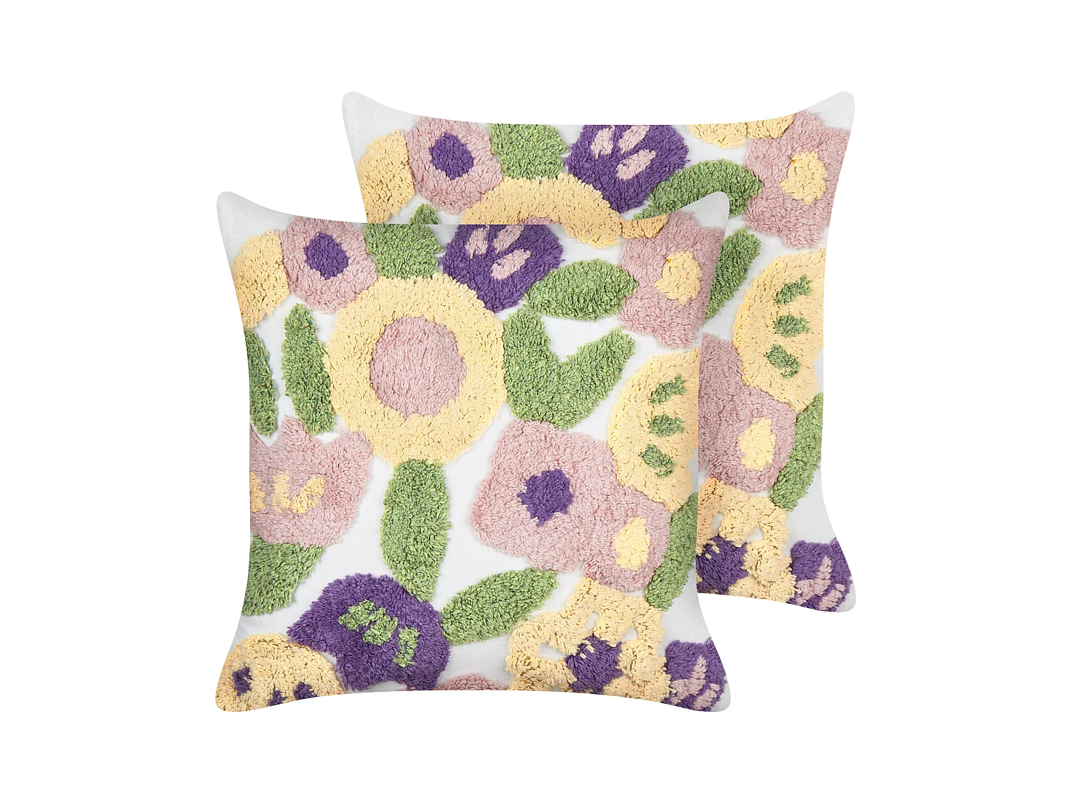 Dekokissen 2er Set weiß mit Fransen 45 x 45 cm quadratisch modern Makneh