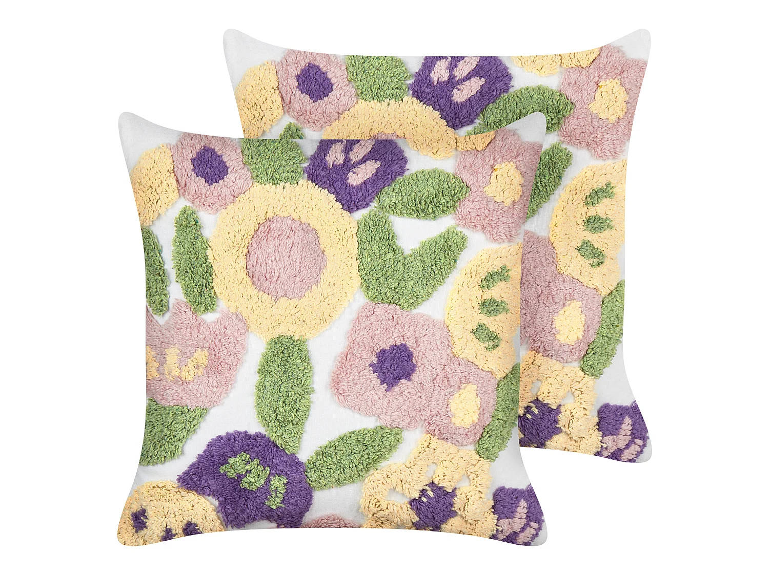 Lot de 2 coussins décoratifs TRICORNIO Coton 45 x 45 cm Multicolore Motif floral