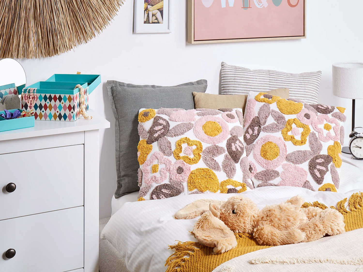 Lot de 2 coussins décoratifs KANDIARO Coton 45 x 45 cm Multicolore Motif floral