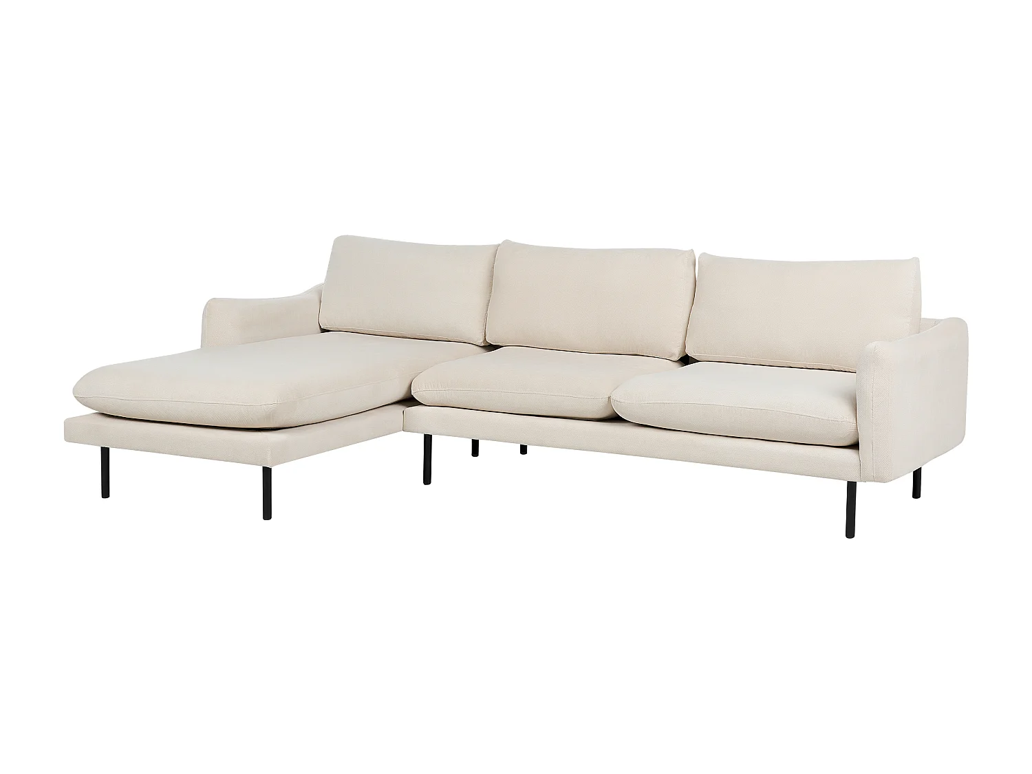 Ecksofa VINTERBRO Stoff Hellbeige 4-Sitzer rechtsseitig