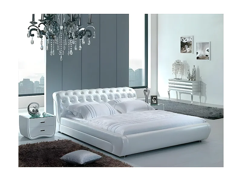 XXL Chesterfield Lederbett Bett Betten Leder Leder Polster Neu