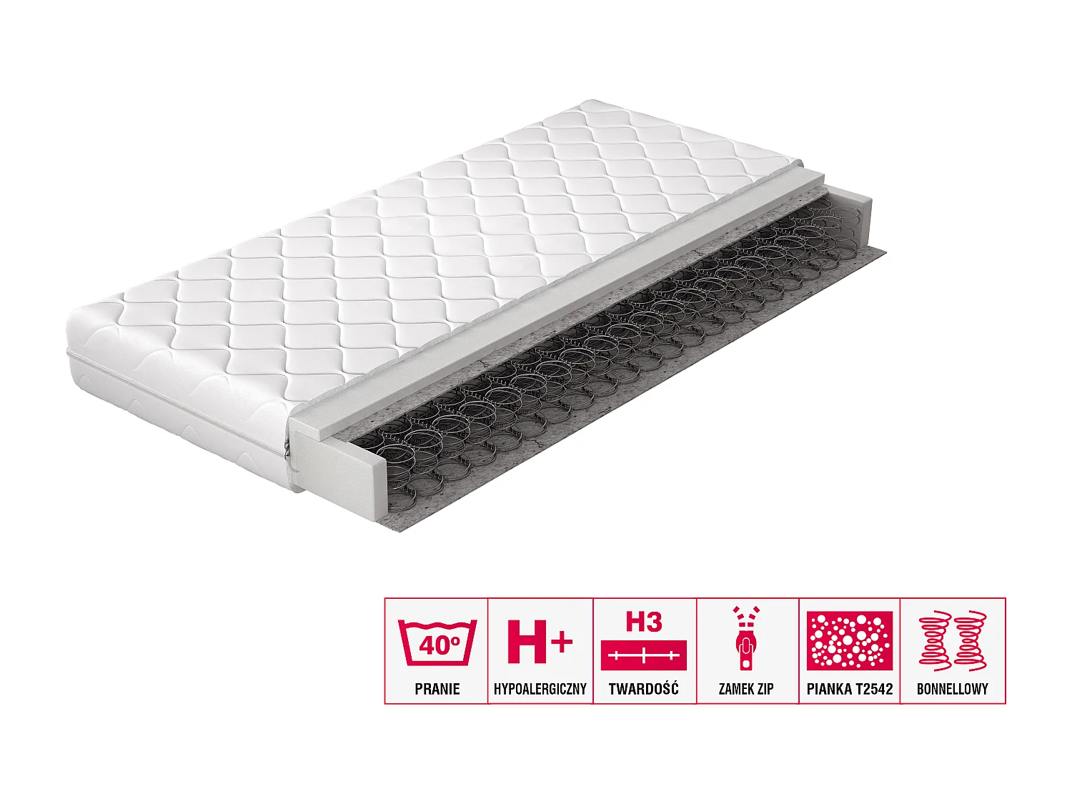 Matelas Satra/140x200/Blanc