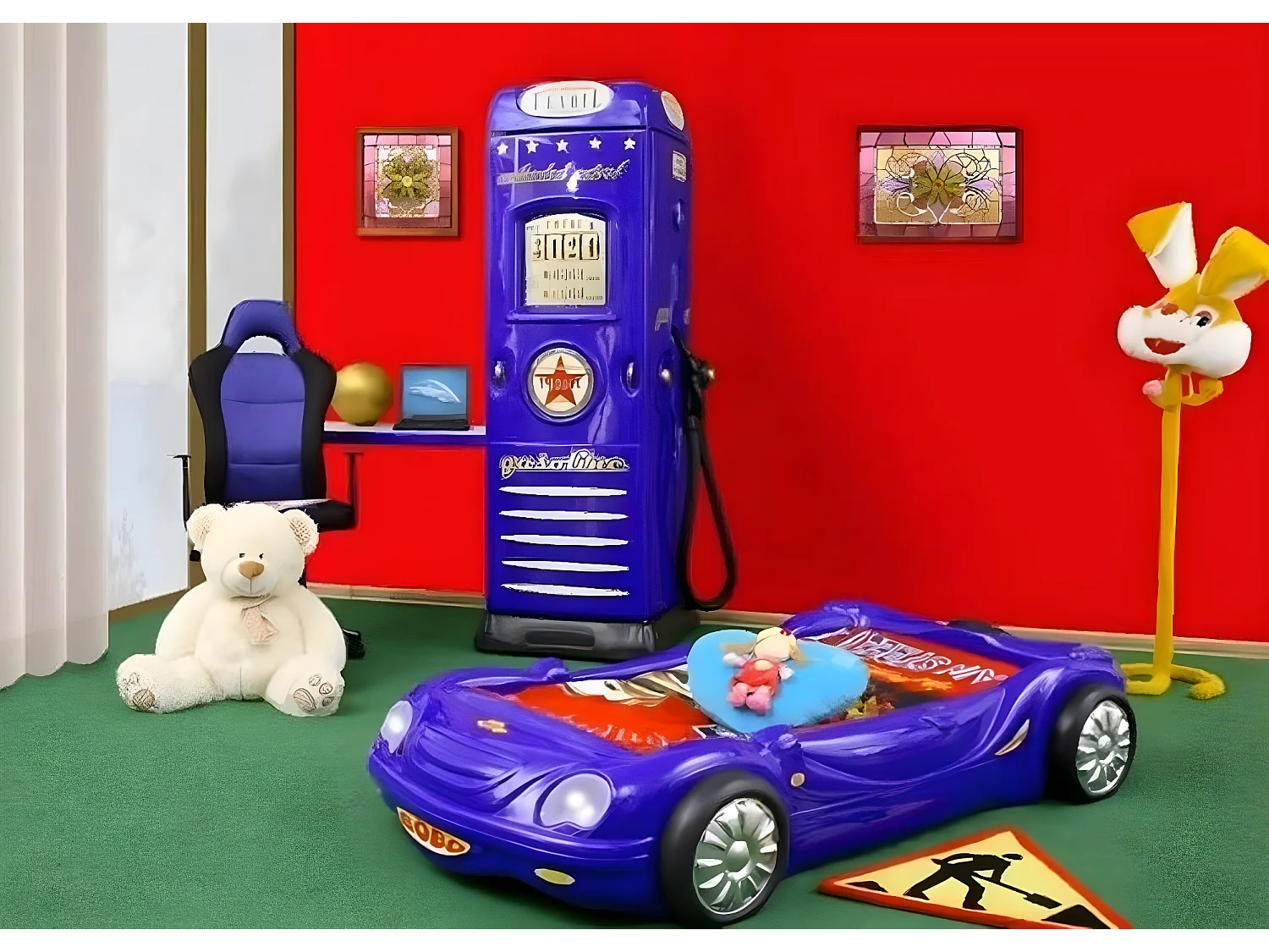 BETT MIT MATRATZE Kinderbett Autobett Betten Sportwagen (1-tlg., 1x Bett)