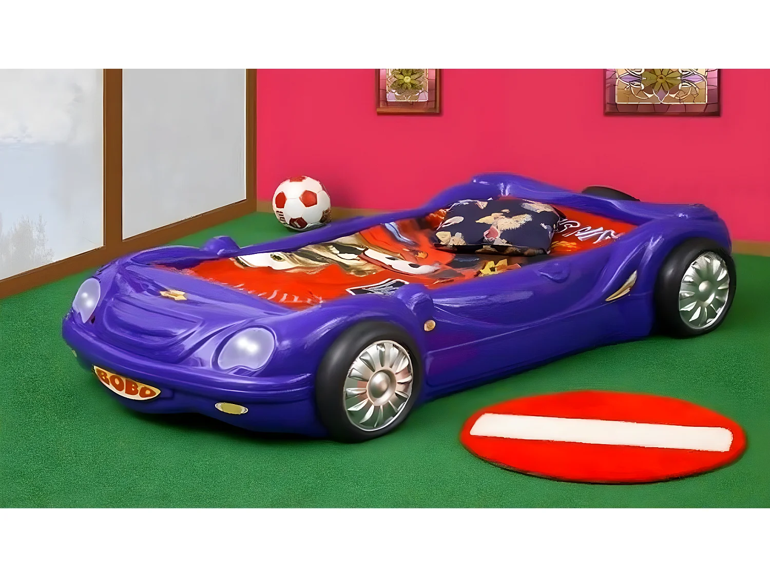 BETT MIT MATRATZE Kinderbett Autobett Betten Sportwagen (1-tlg., 1x Bett)