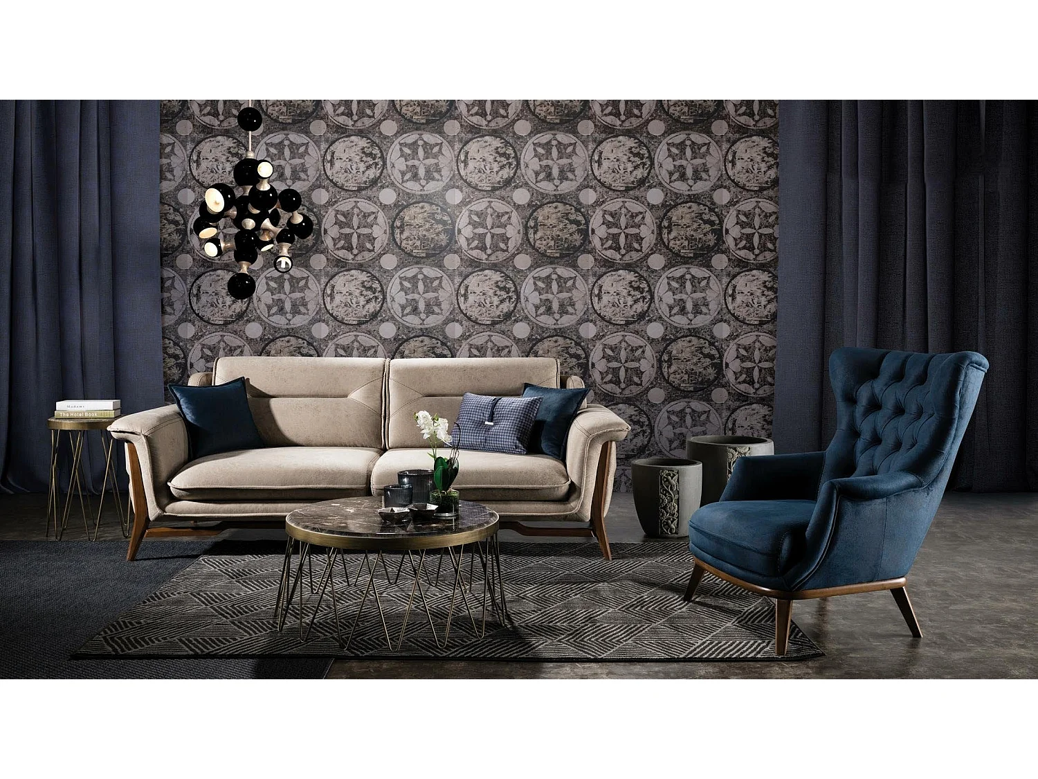 Luxus Couch Set Wohnlandschaft Sofaensemble Modern Wohnzimmergarnitur