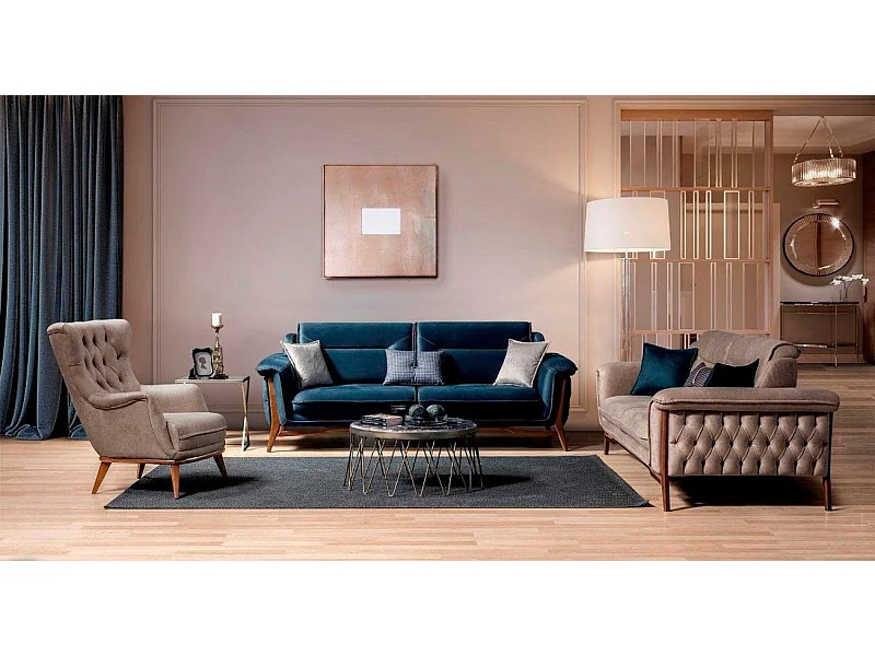 Luxus Couch Set Wohnlandschaft Sofaensemble Modern Wohnzimmergarnitur