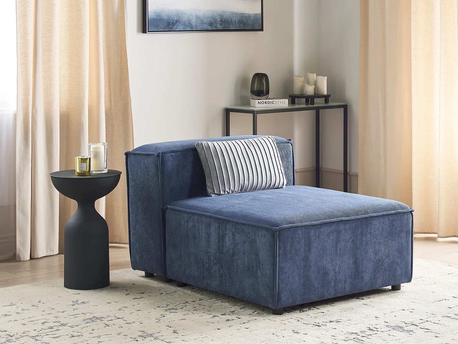 Module fauteuil APRICA Velours côtelé Bleu foncé