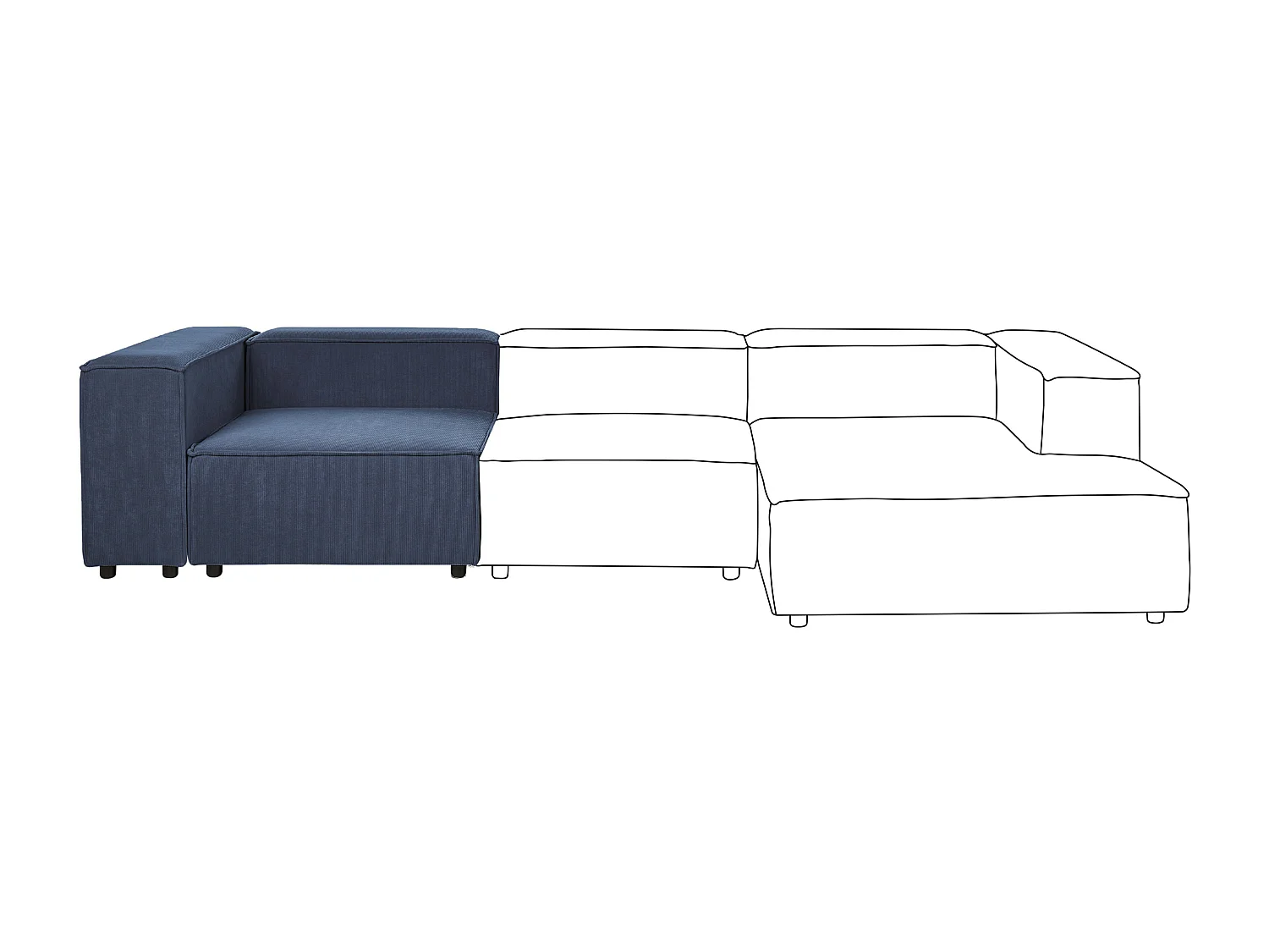 Hoekmodule APRICA Corduroy Donkerblauw