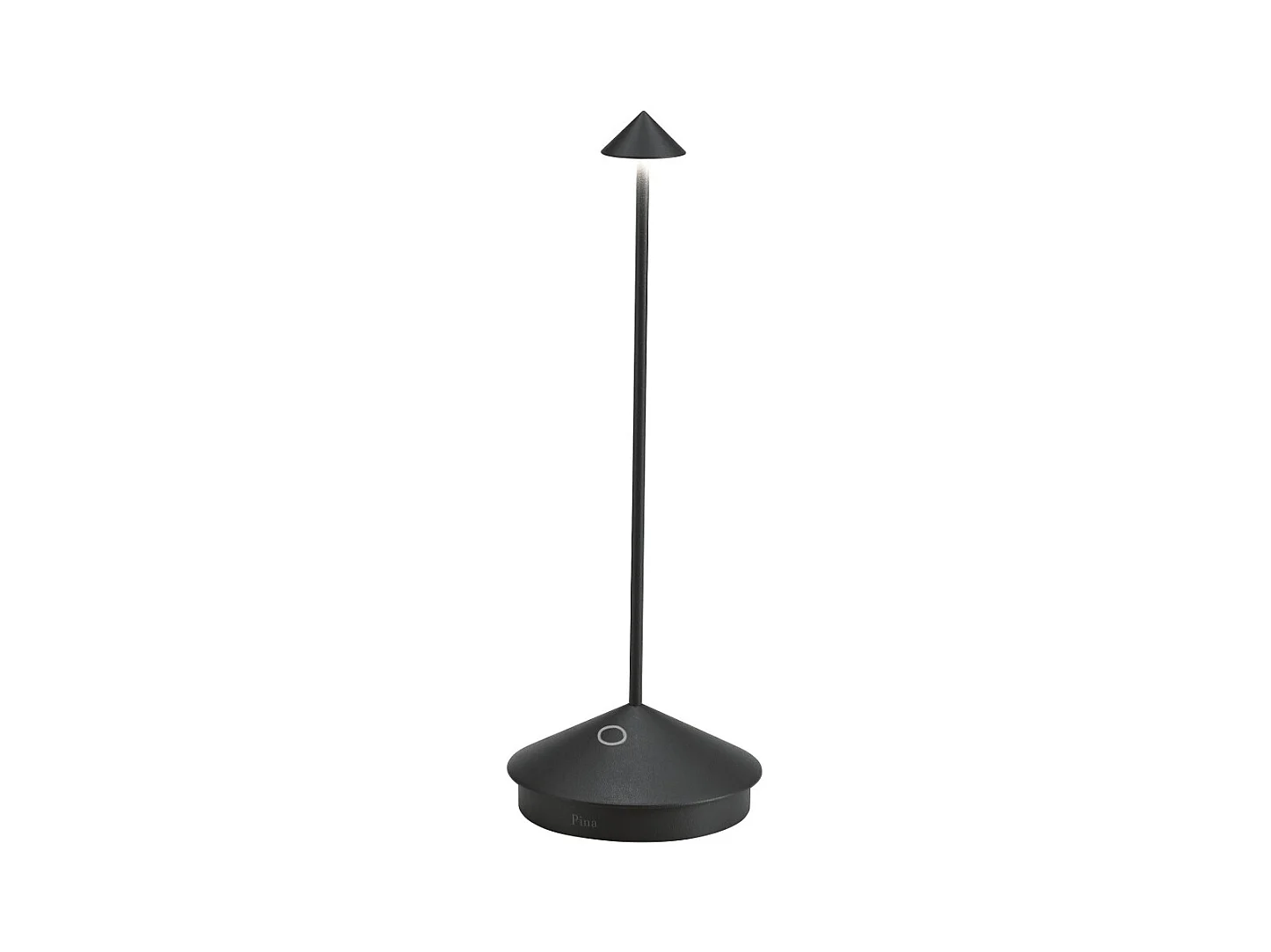 Lampe de table LED Pina Pro Noir Mat rechargeable et dimmable sans fil Zafferano