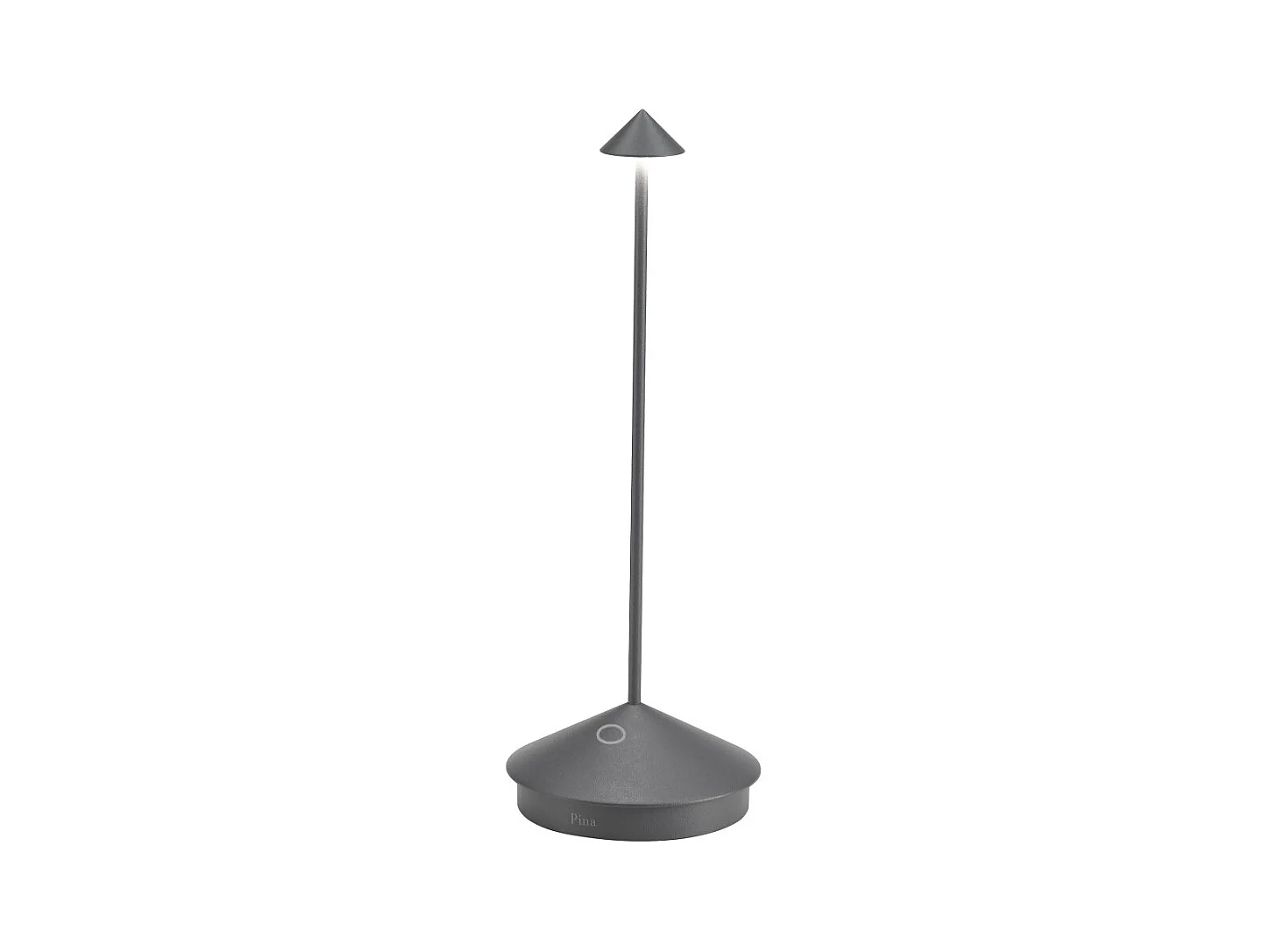 Lampe de table LED sans fil rechargeable et dimmable Pina Pro Gris Foncé Zafferano