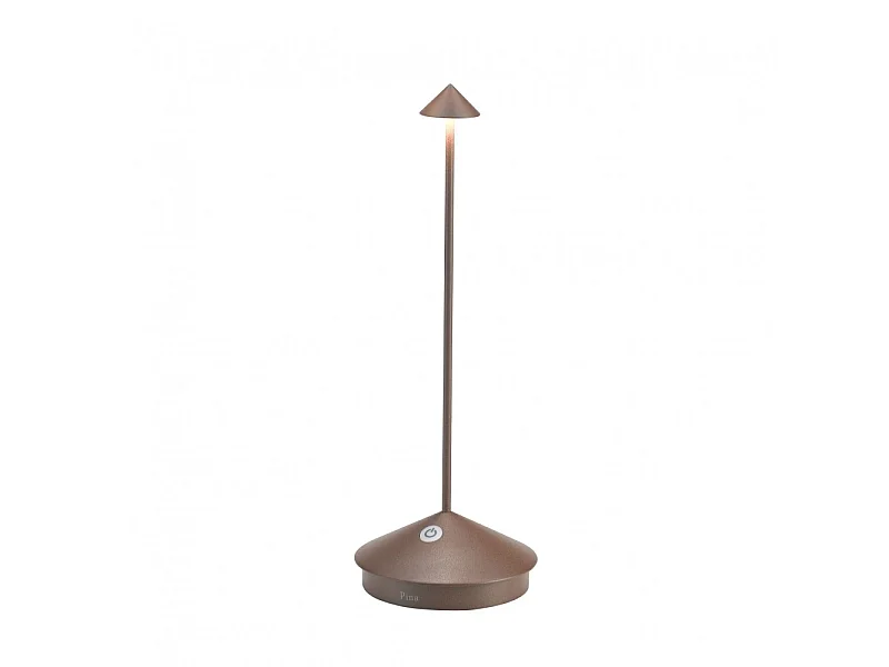 Lampe de table LED Pina Pro Corten rechargeable et dimmable sans fil Zafferano