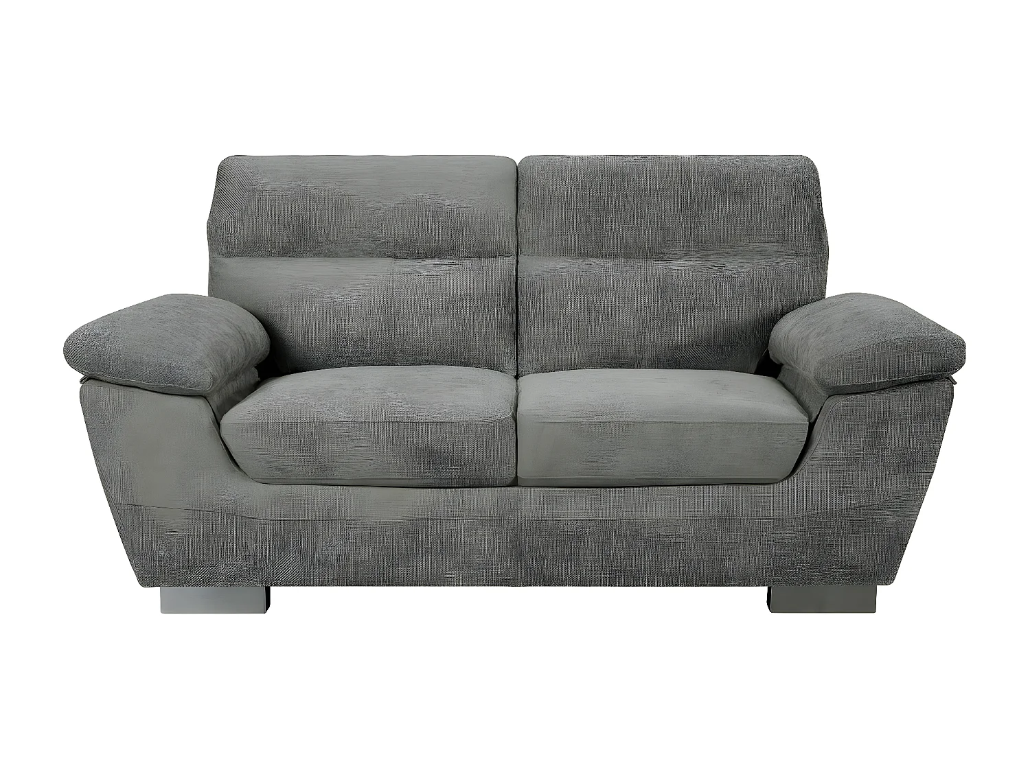 Divano fisso in tessuto "Dallas" - 169 x 88 x 90 cm - 2 posti - Grigio