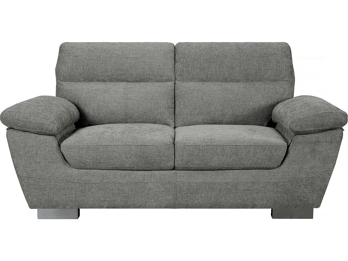 Bank bankstel stoffen meubel "Dallas" - 169 x 88 x 90 cm - 2 zits - Grijs