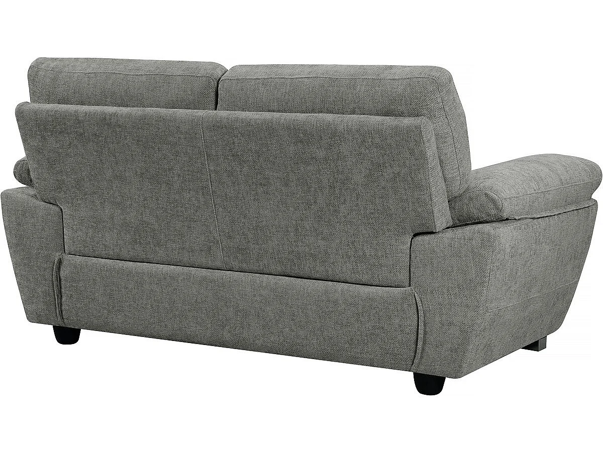 Bank bankstel stoffen meubel "Dallas" - 169 x 88 x 90 cm - 2 zits - Grijs